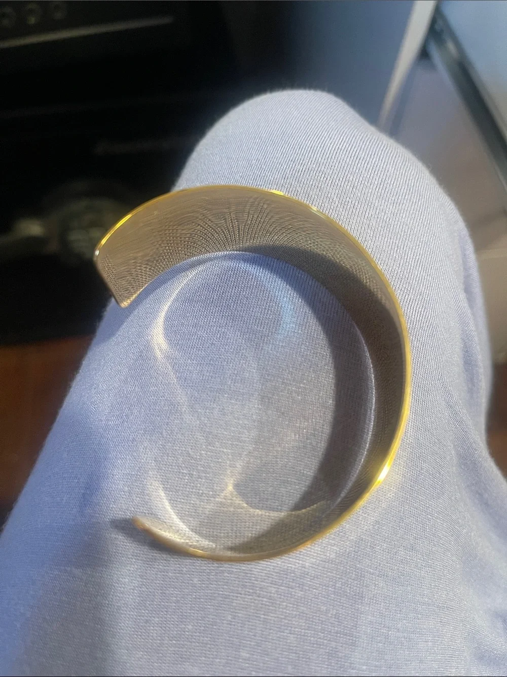 Gold Tone Studded Cuff Bracelet - Designer Inspired COPY